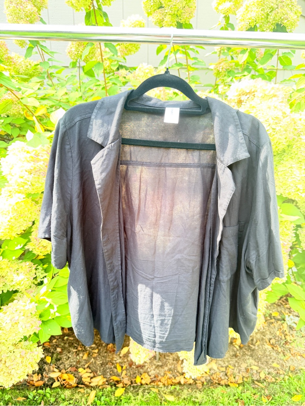 Abound Black Short-Sleeve Casual Button-Down Shirt